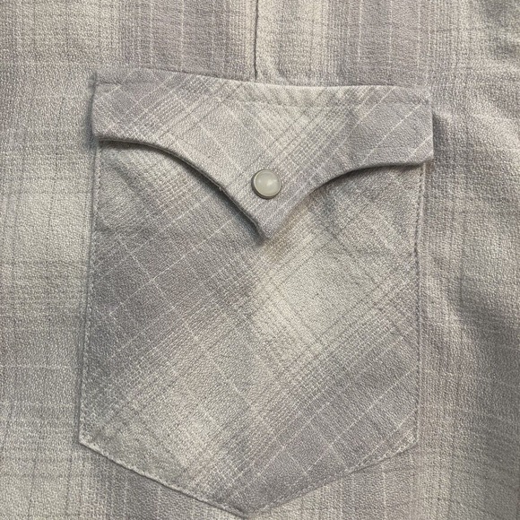 Vintage ROPER Pearl Snap Western L/S Shirt Silver Threads / Satin Accents Sz XL - Picture 5 of 8